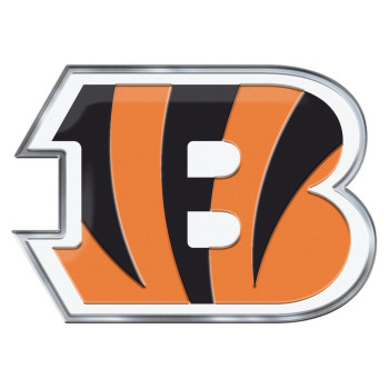 Fanmats 60594 Cincinnati Bengals Heavy Duty Aluminum Embossed Color Emblem, Auto Emblem Decal - Alternate