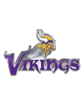 Fanmats 60604 Minnesota Vikings Heavy Duty Aluminum Embossed Color Emblem, Auto Emblem Decal - Alternate