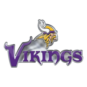 Fanmats 60604 Minnesota Vikings Heavy Duty Aluminum Embossed Color Emblem, Auto Emblem Decal - Alternate