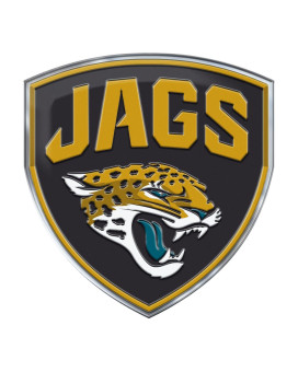 Fanmats 60601 Jacksonville Jaguars Heavy Duty Aluminum Embossed Color Emblem, Auto Emblem Decal - Alternate