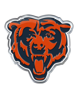 Fanmats 60593 Chicago Bears Heavy Duty Aluminum Embossed Color Emblem, Auto Emblem Decal - Alternate