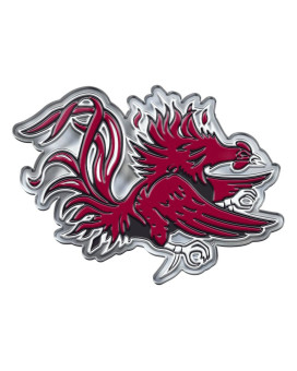 Fanmats 60656 South Carolina Gamecocks Heavy Duty Aluminum Embossed Color Emblem, Auto Emblem Decal - Alternate