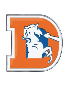 Fanmats 60597 Denver Broncos Heavy Duty Aluminum Embossed Color Emblem, Auto Emblem Decal - Alternate