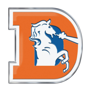 Fanmats 60597 Denver Broncos Heavy Duty Aluminum Embossed Color Emblem, Auto Emblem Decal - Alternate