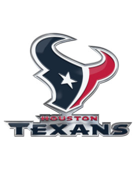 Fanmats 60621 Houston Texans Heavy Duty Aluminum Embossed Color Emblem, Auto Emblem Decal - Alternate