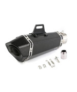 Pacewalker 38-51Mm Real Carbon Fiber Motorcycle Exhaust Muffler, Universal Motorbike Exhaust Muffler With Detachable Db Killer For Scooter, Atv, Street Bike, Yamaha, Suzuki (Real Carbon Fiber)