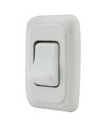 Single Spst On-Off Switch With Bezel, 12-Volt, For Rv, Trailer, Camper (White)