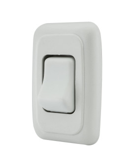 Single Spst On-Off Switch With Bezel, 12-Volt, For Rv, Trailer, Camper (White)