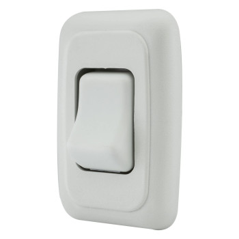 Single Spst On-Off Switch With Bezel, 12-Volt, For Rv, Trailer, Camper (White)