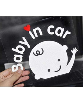 Baby In Car Waving Sticker Baby On Board Sign For Car,Kids In Car Decal Sticker Safety Sign Cute Car Decal Vinyl Car Sticker (2X Boy Sticker)