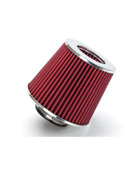 Red 35 89 Mm Inlet Cold Air Intake Cone Replacement Quality Performance Washable Clamp-On Dry Air Filter