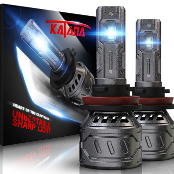 KATANA H11 LED Headlight Bulbs,16000LM 70W 6500K Extremely Super Bright H8 H9 LED Bulbs All-in-One Conversion Kit of 2 Halogen Replacement