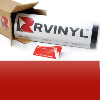 Rvinyl 3M 2080-M13 Vinyl Car Wrap Film Sheet Roll With Air Release Technology - 5Ft X 1Ft With Application Card, Matte Red