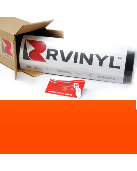 3M 1080-Vcw17074 Vinyl Car Wrap Film Sheet Roll With Air Release Technology - 5Ft X 1Ft With Application Card, Satin Neon Fluorescent Orange