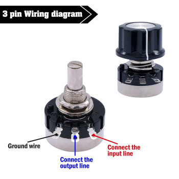 Taiss 2pcs RV24YN20S 10K Potentiometer Single Turn Carbon Film Rotary Taper Potentiometer Used for Inverter speed regulation Motor speed control + 2pcs A03 knob + 2pcs dials (B103 10K ohm)