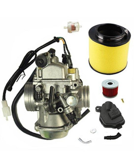 Carburetor W/Air Filter Oil Filter Fits Honda 350 Rancher Trx350Tm/Te 2000-2006 New Carb Heater