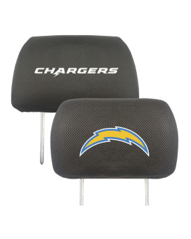 Fanmats 12513 Los Angeles Chargers Embroidered Head Rest Cover Set - 2 Pieces