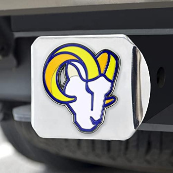 Nfl Los Angeles Rams Metal Hitch Cover, Chrome, 2 Square Type Iii Hitch Cover