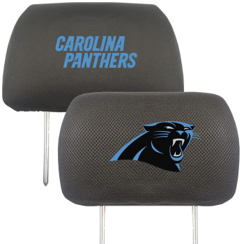 Fanmats 21365 Carolina Panthers Embroidered Head Rest Cover Set - 2 Pieces