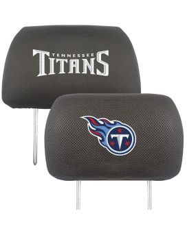 Fanmats 12518 Tennessee Titans Embroidered Head Rest Cover Set - 2 Pieces