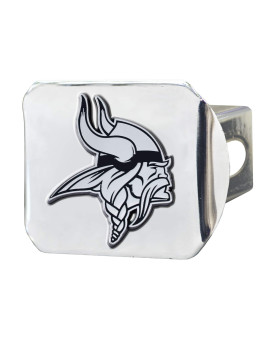 Fanmats 18710 Minnesota Vikings Chrome Metal Hitch Cover With Chrome Metal 3D Emblem