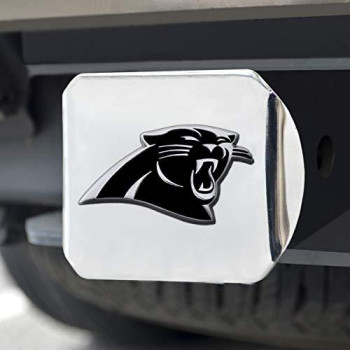 Fanmats - 21499 Nfl Carolina Panthers Metal Hitch Cover, Chrome, 2 Square Type Iii Hitch Cover