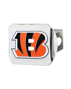 Fanmats - 22546 Nfl Cincinnati Bengals Metal Hitch Cover, Chrome, 2 Square Type Iii Hitch Cover , Orange