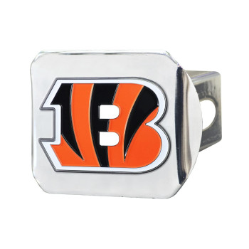 Fanmats - 22546 Nfl Cincinnati Bengals Metal Hitch Cover, Chrome, 2 Square Type Iii Hitch Cover , Orange