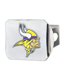 Nfl Minnesota Vikings Metal Hitch Cover, Chrome, 2 Square Type Iii Hitch Cover