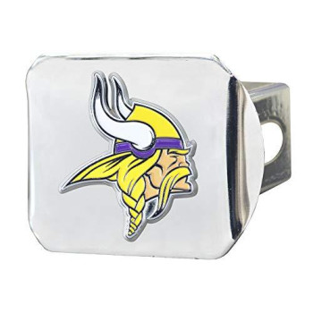 Nfl Minnesota Vikings Metal Hitch Cover, Chrome, 2 Square Type Iii Hitch Cover