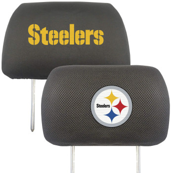 Fanmats 12512 Pittsburgh Steelers Embroidered Head Rest Cover Set - 2 Pieces