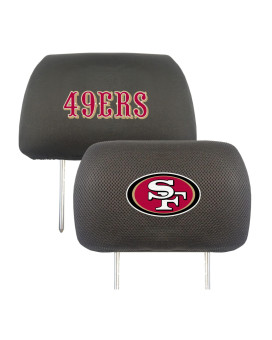 Fanmats 12514 San Francisco 49Ers Embroidered Head Rest Cover Set - 2 Pieces