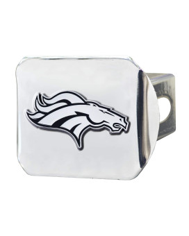 Fanmats 18706 Denver Broncos Chrome Metal Hitch Cover With Chrome Metal 3D Emblem