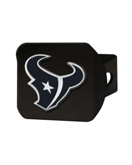 Fanmats 21530 Houston Texans Black Metal Hitch Cover With Metal Chrome 3D Emblem