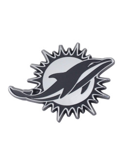 Fanmats 15601 Miami Dolphins 3D Chrome Metal Auto Emblem