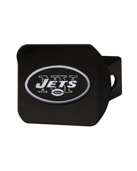 Fanmats 21568 New York Jets Black Metal Hitch Cover With Metal Chrome 3D Emblem