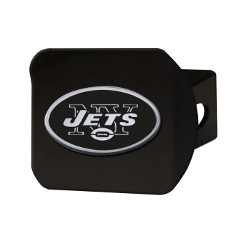 Fanmats 21568 New York Jets Black Metal Hitch Cover With Metal Chrome 3D Emblem