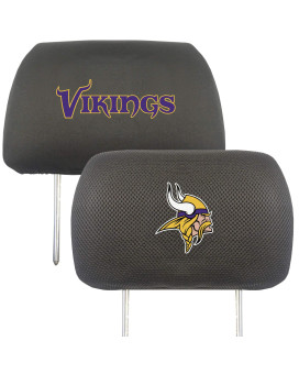 Fanmats 12505 Minnesota Vikings Embroidered Head Rest Cover Set - 2 Pieces