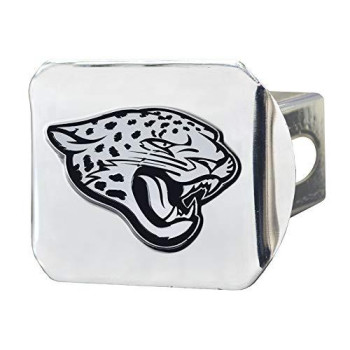 Fanmats 21542 Nfl Jacksonville Jaguars Metal Hitch Cover, Chrome, 2 Square Type Iii Hitch Cover