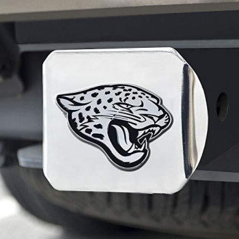 Fanmats 21542 Nfl Jacksonville Jaguars Metal Hitch Cover, Chrome, 2 Square Type Iii Hitch Cover