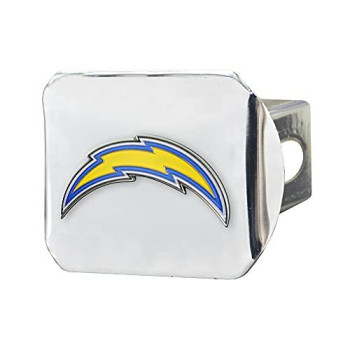 Fanmats - 22606 Nfl Los Angeles Chargers Metal Hitch Cover, Chrome, 2 Square Type Iii Hitch Cover , Yellow