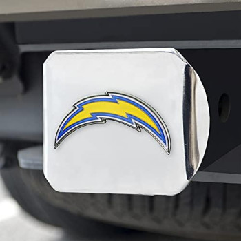 Fanmats - 22606 Nfl Los Angeles Chargers Metal Hitch Cover, Chrome, 2 Square Type Iii Hitch Cover , Yellow