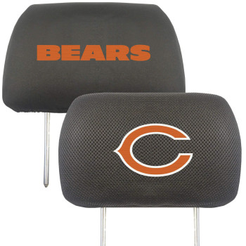 Fanmats 12493 Chicago Bears Embroidered Head Rest Cover Set - 2 Pieces