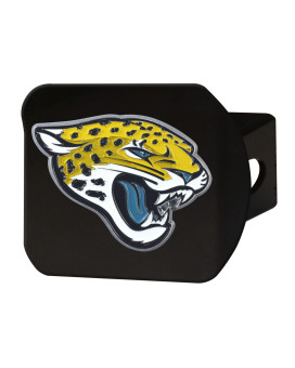 Fanmats 22571 Jacksonville Jaguars Black Metal Hitch Cover - 3D Color Emblem