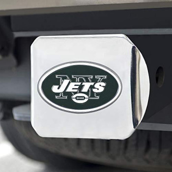 Nfl New York Jets Metal Hitch Cover, Chrome, 2 Square Type Iii Hitch Cover