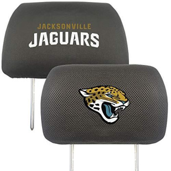 Fanmats Nfl Jacksonville Jaguars Auto Headrest Covers, Team Colors, One Size,Black