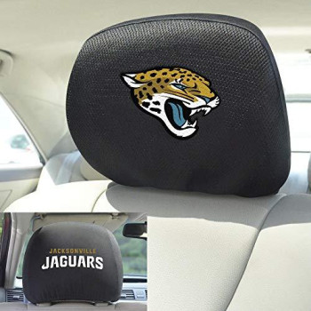 Fanmats Nfl Jacksonville Jaguars Auto Headrest Covers, Team Colors, One Size,Black