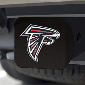 Fanmats - 22532 Nfl Atlanta Falcons Metal Hitch Cover, Black, 2 Square Type Iii Hitch Cover