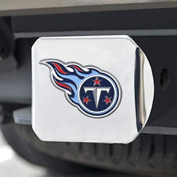 Fanmats - 22618 Nfl Tennessee Titans Metal Hitch Cover, Chrome, 2 Square Type Iii Hitch Cover