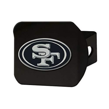 Fanmats - 21585 Nfl San Francisco 49Ers Metal Hitch Cover, Black, 2 Square Type Iii Hitch Cover